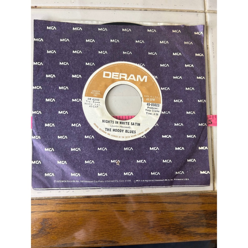 The Moody‎ Blues Nights in White Satin Cities 45 RPM Vinyl Record